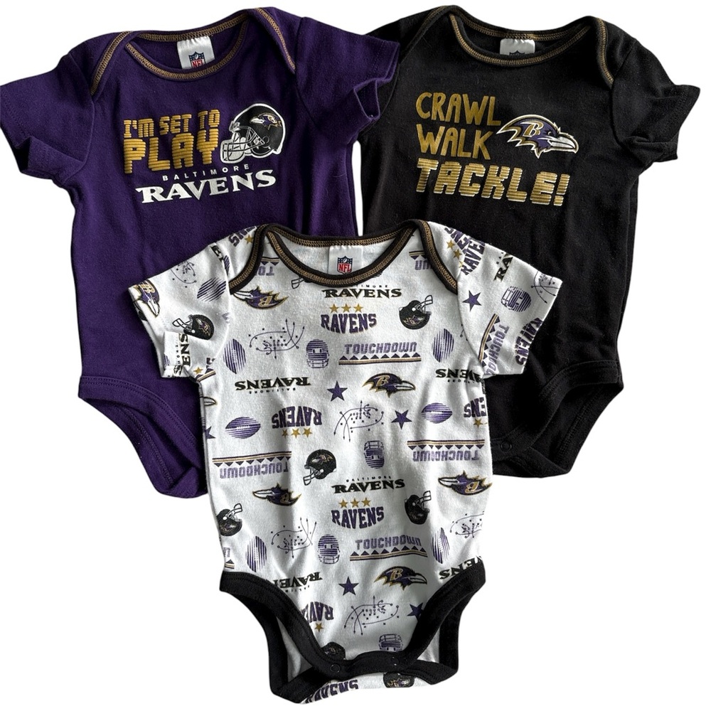 Baltimore Ravens Baby Onesies Set